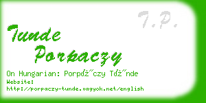 tunde porpaczy business card